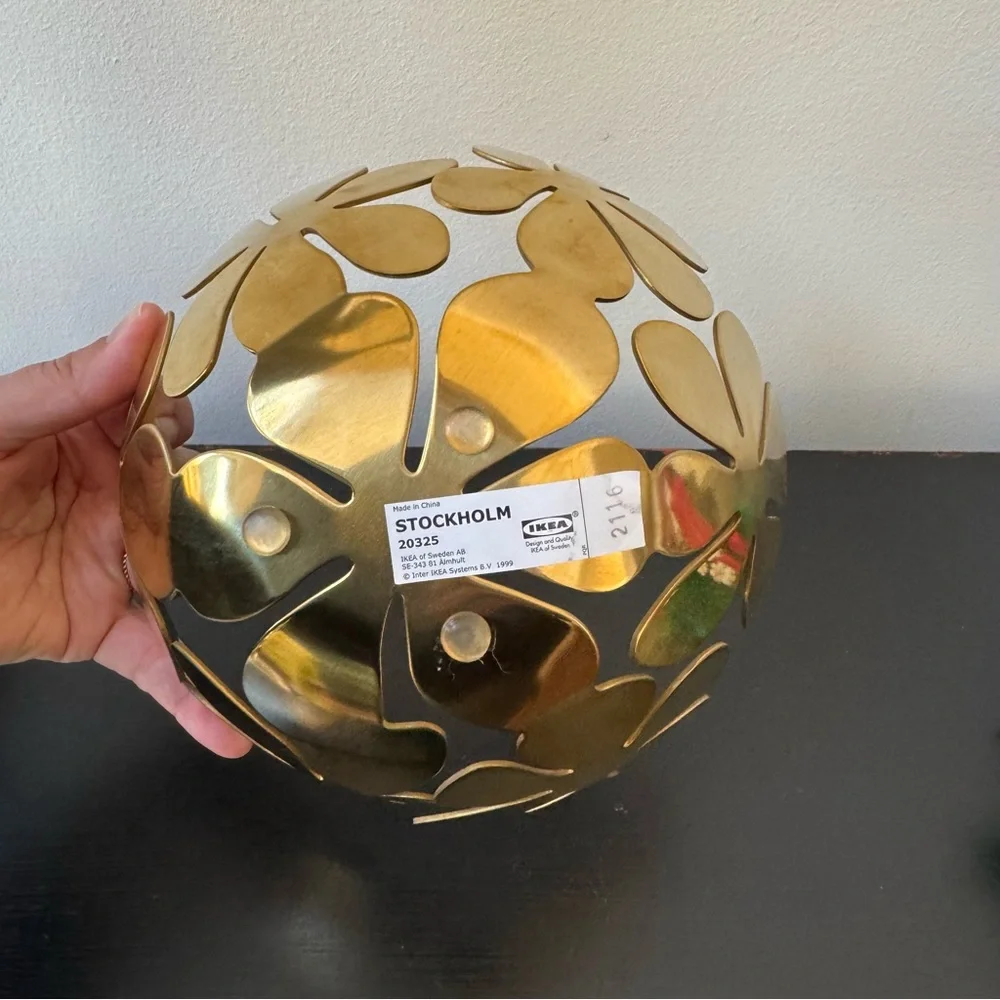 Ikea Stockholm Brass Gold Tone Metal Flower Bowl by Monika Mulder 8